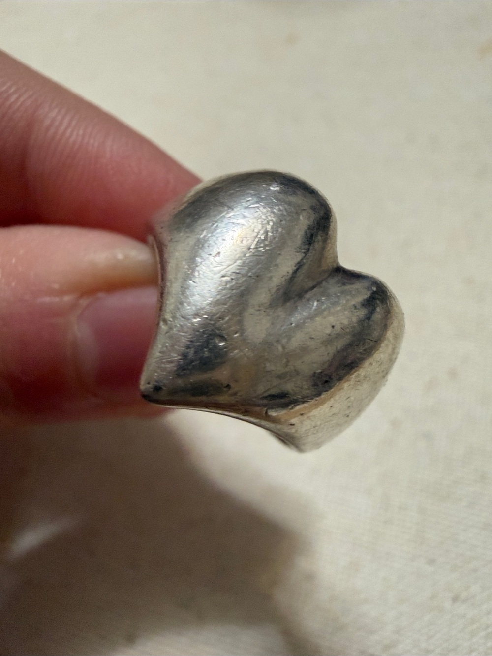 Sterling Silver 925 Heart Dome Ring size 7.25 - Picture 11 of 13